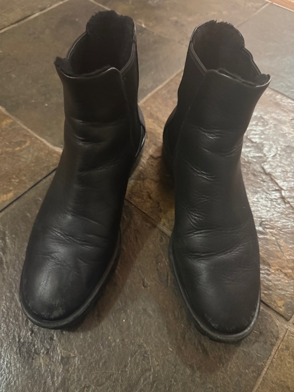 SW Black Leather Ankle Boots - 6
